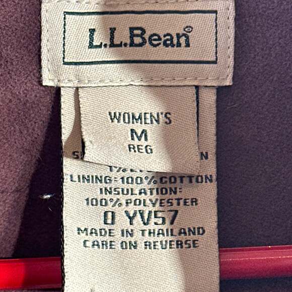 L.L. Bean Women's Brown Flannel Lined Insulated Full-Zip Vest - Picture 3 of 4